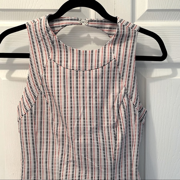 Red, White, and Blue Sleeveless Fitted Shift Dress - Picture 3 of 7